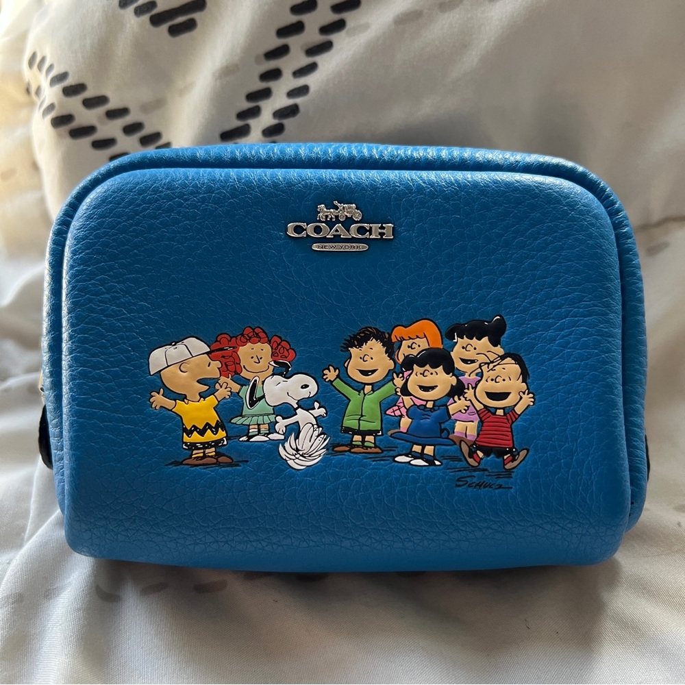 Coach x Peanuts Mini Boxy Cosmetic Case With Snoopy & Friends
